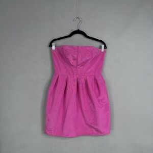Shoshanna Julianna Dress Womens 6 Pink Strapless Sweetheart Short Pockets Party